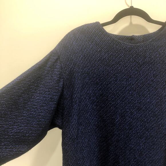 Vintage Dark Blue Shift Style Sweater Dress Large - Picture 3 of 11